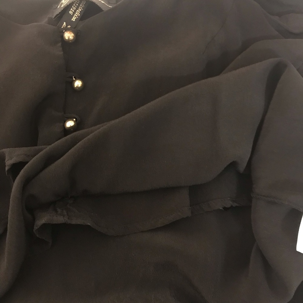 yumi kim black button silk cami tank top - Picture 7 of 8